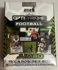 2025 LEAF OPTICHROME FOOTBALL - JUMBO HOBBY BOX - 12 AUTO'S! FACTORY SEALED