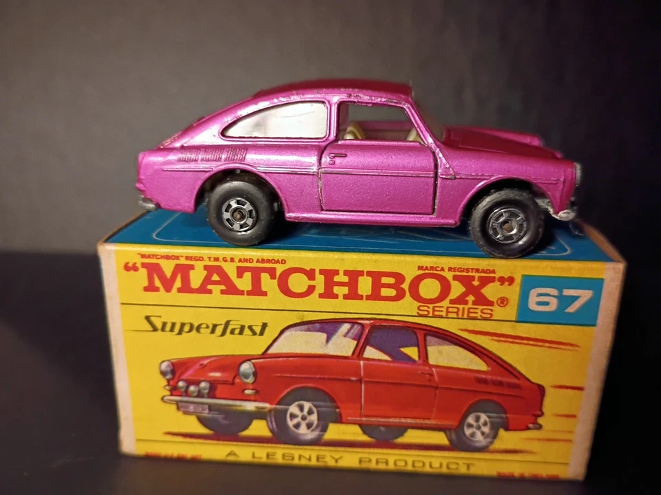 Matchbox SF #67 Volkswagon 1600TL Light  Purple Rare Crisp Orig F TypeScript Box - Image 4 of 4