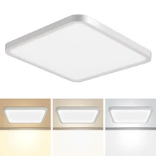 16 Inch Square Flush Mount LED Ceiling Light Fixture, 40W Surface Mounted Fla...