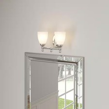 Hampton Bay Solomone 2-Light Polished Chrome Vanity Light with Opal Glass Shades
