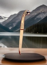 Vintage Viking Dragon Head Dagger Letter Opener TH. Krystad Norway