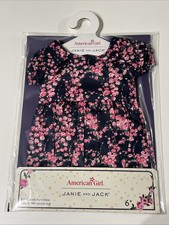 AMERICAN GIRL JANIE AND JACK ROSY CASCADE PARTY DRESS PINK FLOWERS NAVY BG NEW