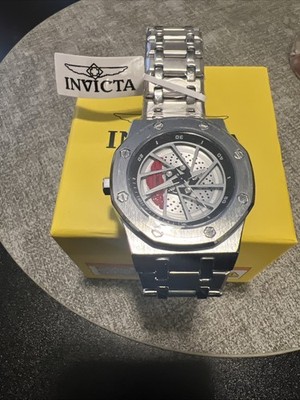 Brand New In Box Invicta 69485 Speedway Rim 42mm Red Caliper