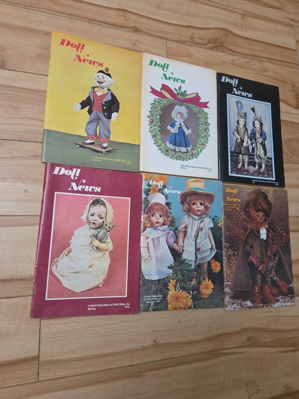 Vintage 1978-1979 Doll News Small Magazine's. Cats, Clown. Holidays (6) Total