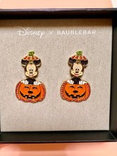Disney Mickey Halloween Earrings, Pumpkin Design, Used