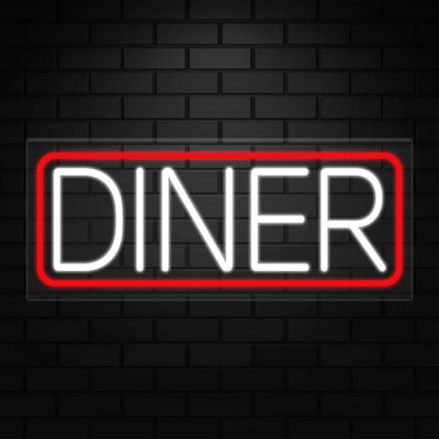 Diner Sign for Business Displays | LED Flex Neon | 32''W x 13''H x 1''D