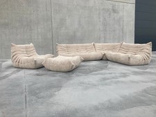 Divano componibile Ligne Roset Togo in velluto a coste beige - tessuto a costine vellutato