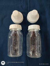 Evenflo 4 oz Glass Bottles Ring Cap Lot of 2