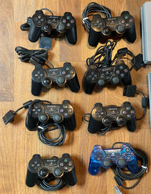 Big PlayStation Lot 3 PS1 Consoles 6 PS1 Controllers 8 PS2 Controllers For Parts