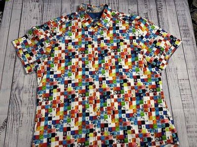 Mens Robert Graham Shirt Sz XL RARe Print Scrabble Classic Fit 1273