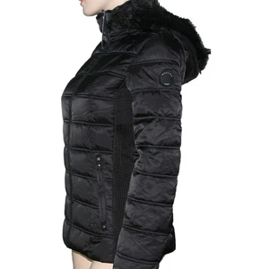 Nautica Women's Puffer Jacket Full Zip Front Removable Hood NWT Side
