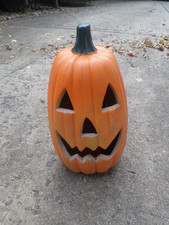 Vintage foam orange holloween pumpkin lighted works 22 inchs high 12 inchs wide