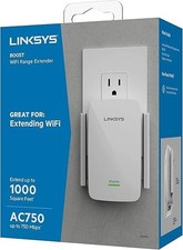 LINKSYS Boost WiFi Range Extender,Extends up to 1000 sq ft, AC750 up to 750 mbps