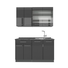 Singleküche Vicco Fame-Line 140 cm , AP Anthrazit