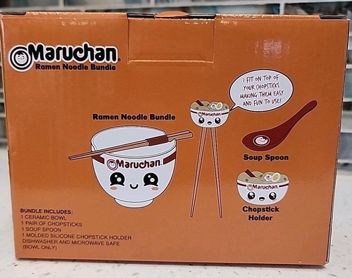 Paquete de fideos Maruchan Kawai Ramen - Cuenco de cerámica, palillos, soporte, cuchara NUEVO - Imagen 3 de 3