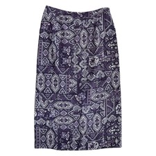 Vintage Talbots Silk Geometric Print Midi Skirt Purple 14 Whimsygoth Y2K Boho