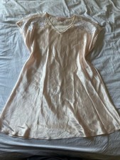 Oscar de la Renta Pink Label Vintage Satin Nightgown Dress with Lace Trim