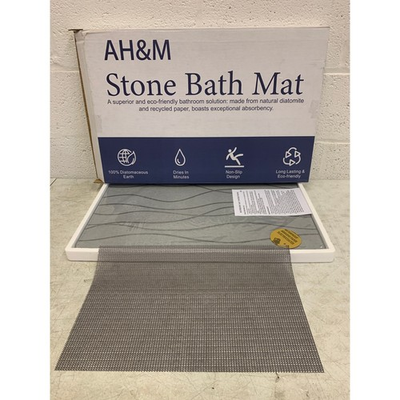 #ad #ad AHamp;M Stone Bath Mat Fast Dry amp; Non Slip 23.6quot; x15.3 Water Absorption Light Gray $4.00