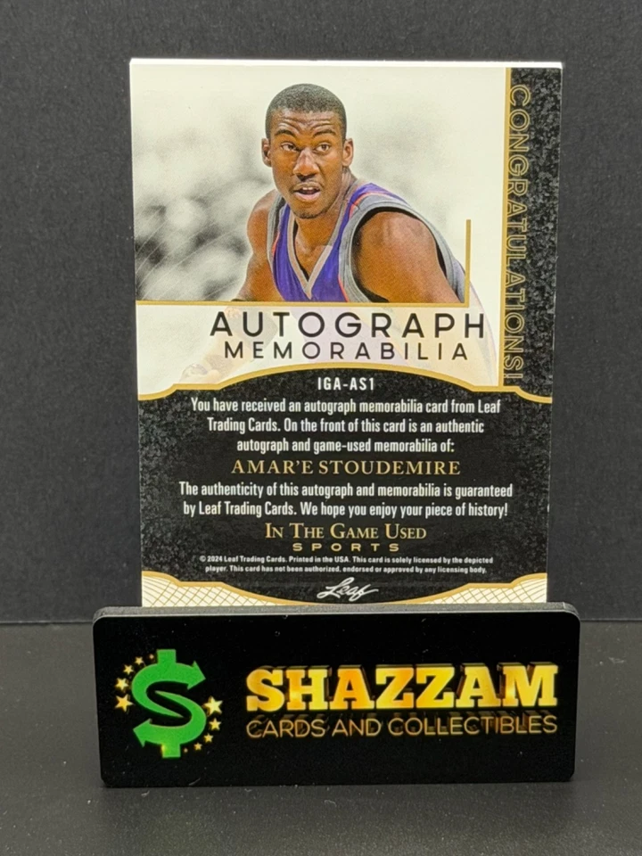 Игровая б/у нашивка 2024 Leaf ITGU AMAR'E STOUDEMIRE с автографом /40 2 цвета IGA-AS1 Suns - Изображение 2 из 4