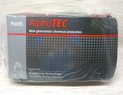 AlphaTec Ansell 58-530 Chemical Resistant 6 Pair Gloves Size 9 NEW