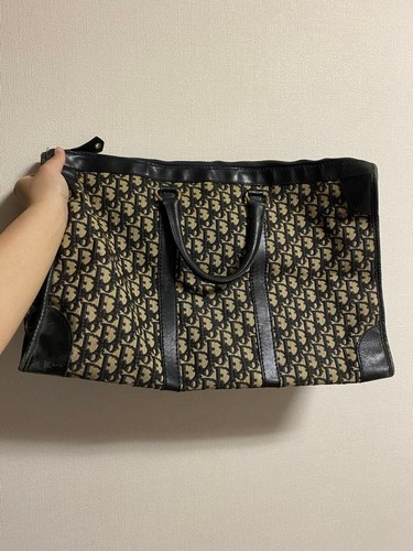 Christian Dior Boston Trotter Bag Beige Black Used From Japan