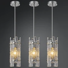 Modern Crystal Pendant Lighting Chrome Pendant Lights Mini Glass Chandeliers,...