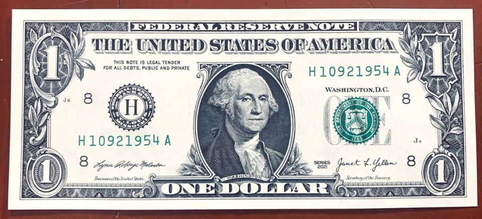 1954 Trailing Birth Year Note Fancy Serial Number Series 2021 Crisp Uncirculated - Image 2 of 3