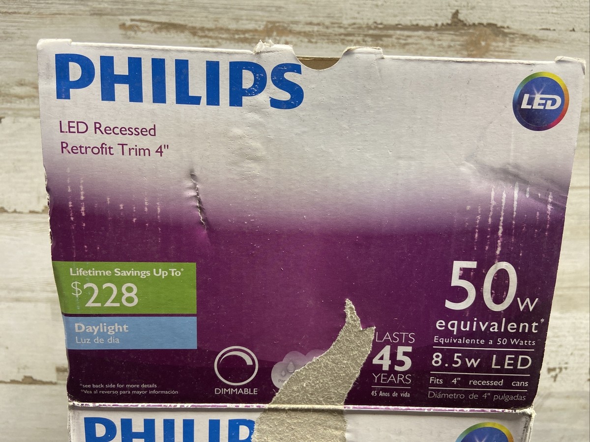 Open Box Phillips LED 8.5W Recessed Retrofit Trim 4 Open Box Phillips LED 8.5W Recessed Retrofit Trim 4
