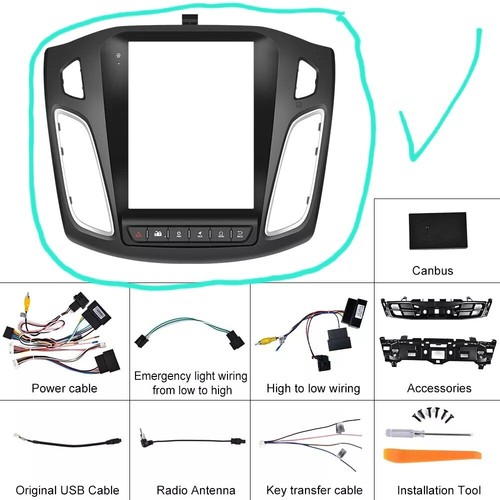 Frame only for 9.7" Android 13 Carplay Car Stereo Radio For Ford Focus 2012-2018 - Picture 2 of 4