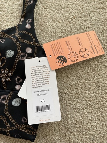 NWT X by gottex womens XSMALL black chain active sportsbra $54 - 第 6/8 張圖片
