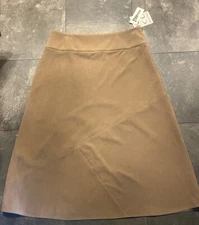 Nomadic Traders Women's Western Style Micro Suede Skirt Size 14 Tan Boho NWT