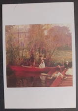 postcard art John Singer Sargent Boating Party painting unposted