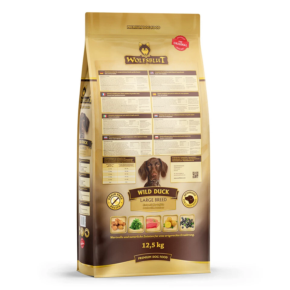 Wolfsblut Large Breed Wild Duck - Ente und Kartoffel Trockenfutter 12,5 kg - Bild 3 von 4