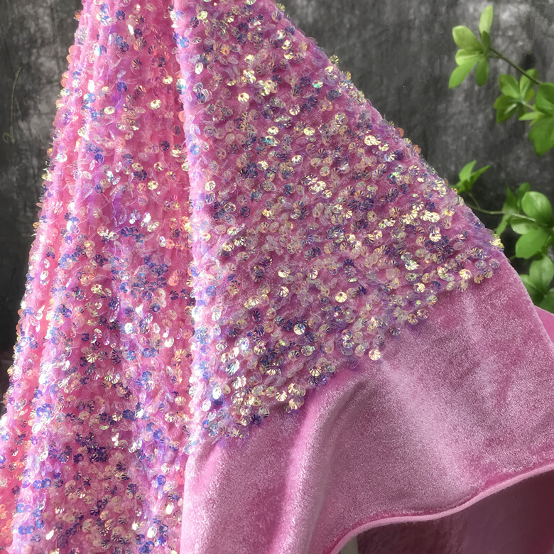 Glitter Sequins Velvet Fabric DIY Wedding Party Prom Dress Sewing Cloth  Luxury | eBay