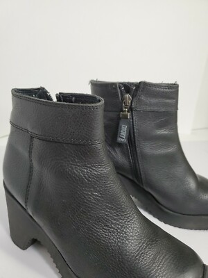 Dkny Jeans Black Leather Ankle Boots 3