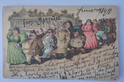 1898 Gruss aus Marienbad Postcard Ottmar Zieher Munchen Art Hand Colored Vintage