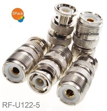 5-Pack BNC Male to UHF Female SO239 Coaxial Adapter,CablesOnline RF-U122-5