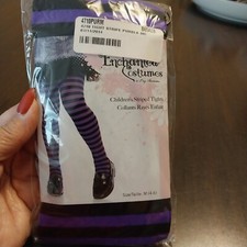 Purple  Black Striped Tights Children  s M 4-6 by Enchanted Costumes