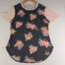 CEASIKERY Women's Size M Short Sleeve Floral Print T-Shirt Comfy Casual Tops 