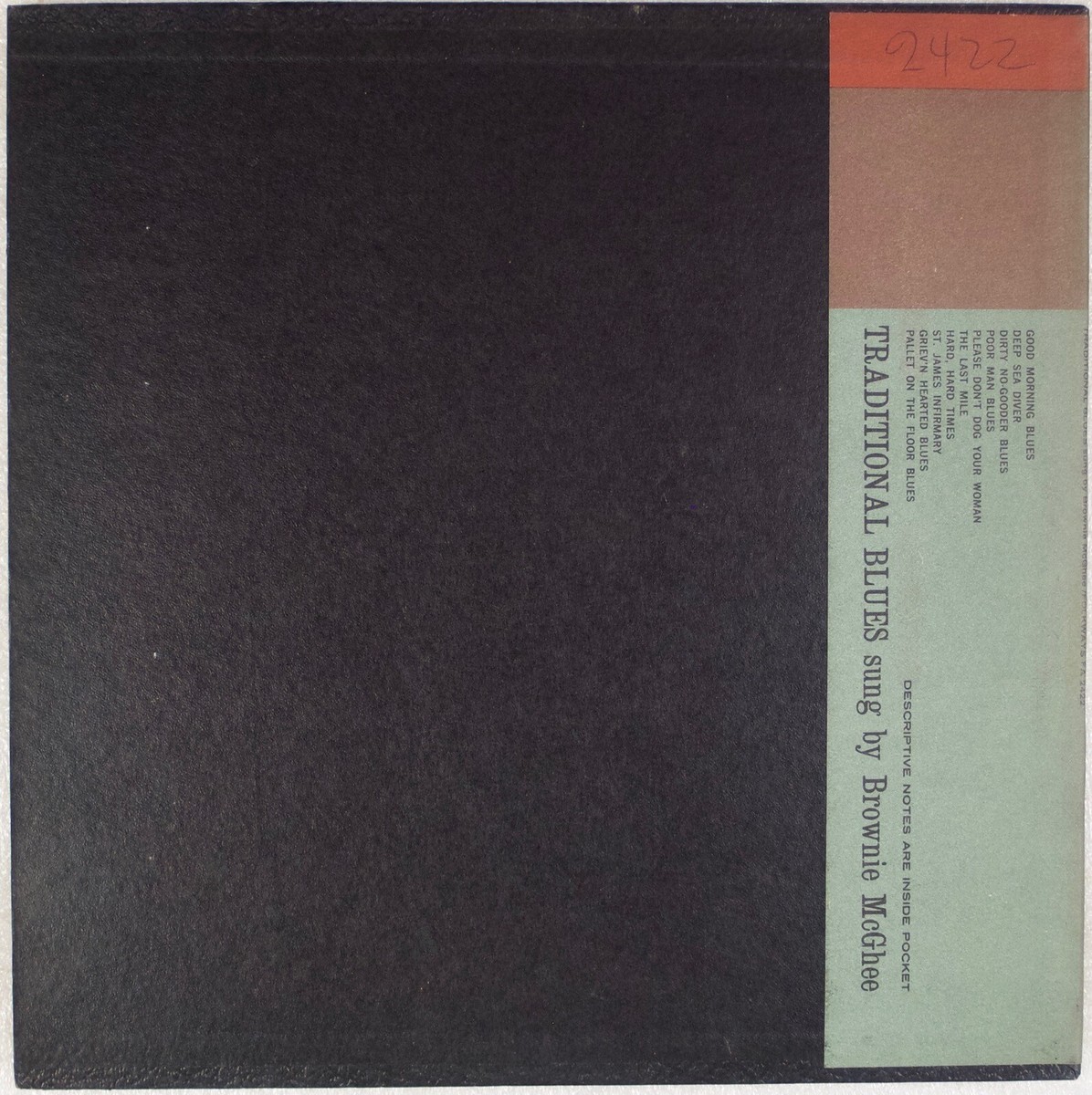 米LP Brownie Mcghee Traditional Blues - Volume Two FA2422 	FOLKWAYS /00260 Traditional Blues, Vol. 2 | Smithsonian Folkways Recordings