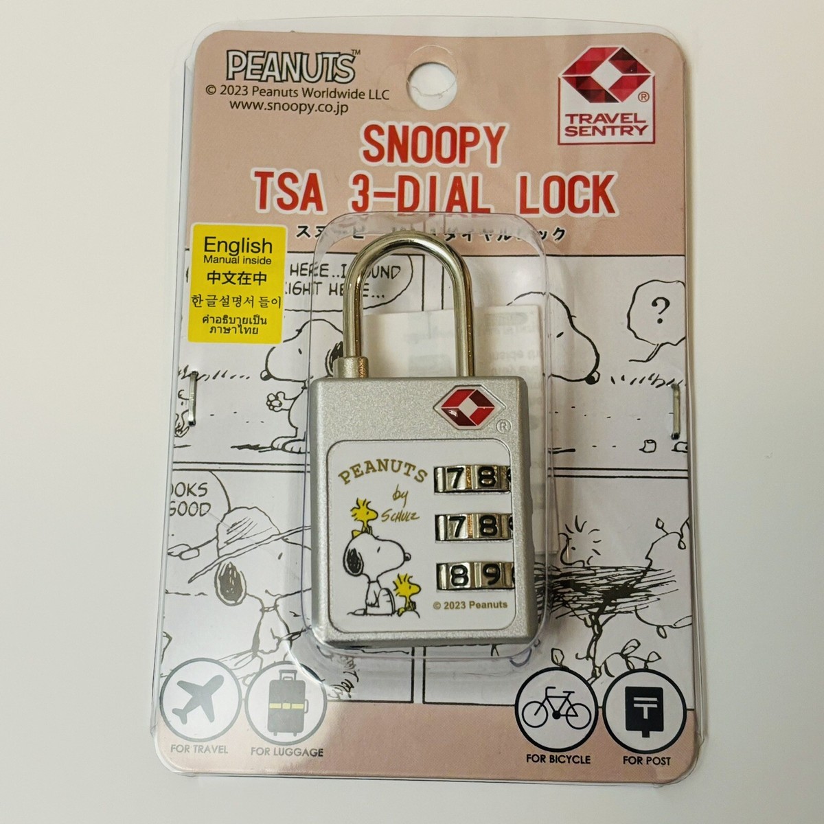 Peanuts Padlock TSA-lock SNOOPY Japan VANGUARD Travel 2023 | eBay