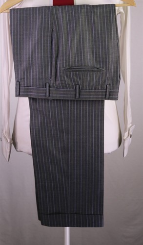 Paul Stuart Current Japan Gray w/ Purple Stripes Wool-Silk 2-Btn Suit 38R - Picture 10 of 10