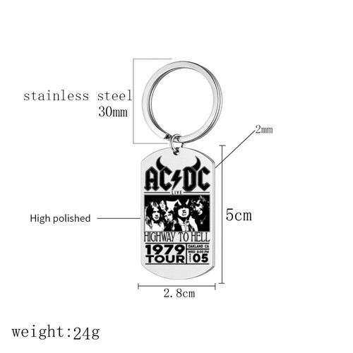 ACDC Music Necklace Gifts For Teens Kids Men Women  Decor Birthday - Afbeelding 3 van 16