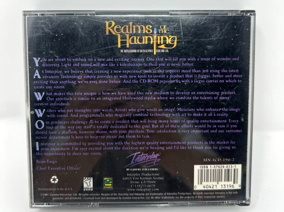 Realms of the Haunting PC, 1996, All 4 Game Discs & Manual In Jewel Case - Image 2 of 4