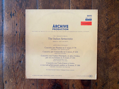 Hans-Martin Linde, Klaus Storck - Italian Settecento  Archive Records  LP EX/NM