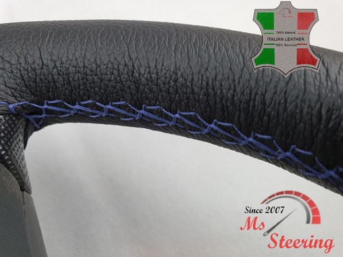 FUR ISUZU I TRUCK 06-10 SCHWARZ LEDER-LENKRADABDECKUNG, NAVY BLAU 2 STIT - Bild 11 von 12