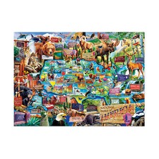 New - Masterpieces Puzzles National Parks of America - Map Puzzle: 1000 Pcs