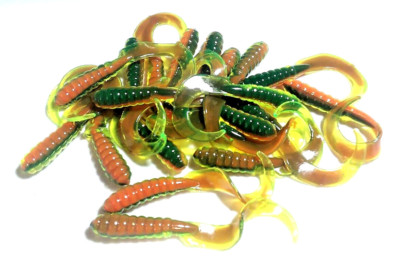 20ct - 4'' FIRETIGER SHAD Twister Curly Tail Grubs - FREE USA SHIPPING