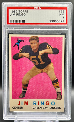 1959 Topps Football Jim Ringo PSA 7 NM Green Bay Packers Card #75
