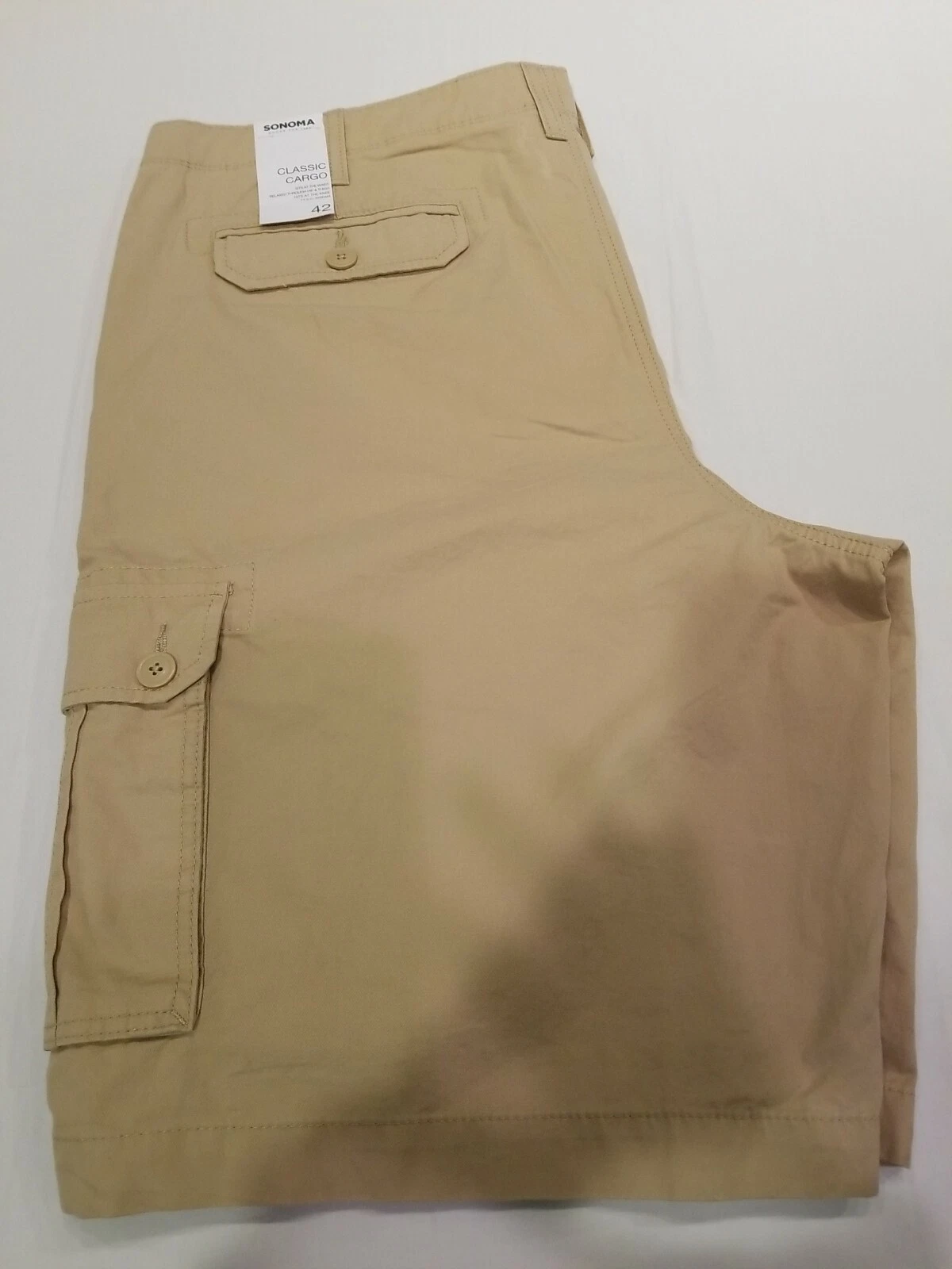 Sonoma Mens Cargo Shorts Beige Size 42 Hiking Camping Fishing Outdoor